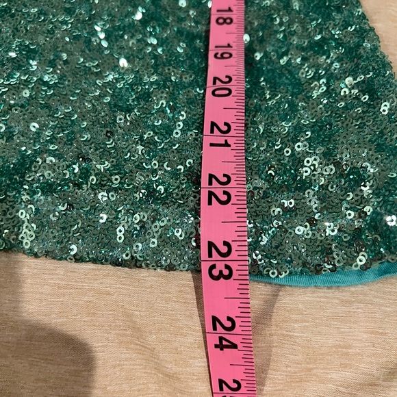 INC Sequin Teal Aqua Racerback Tank Size Medium - Picture 8 of 12